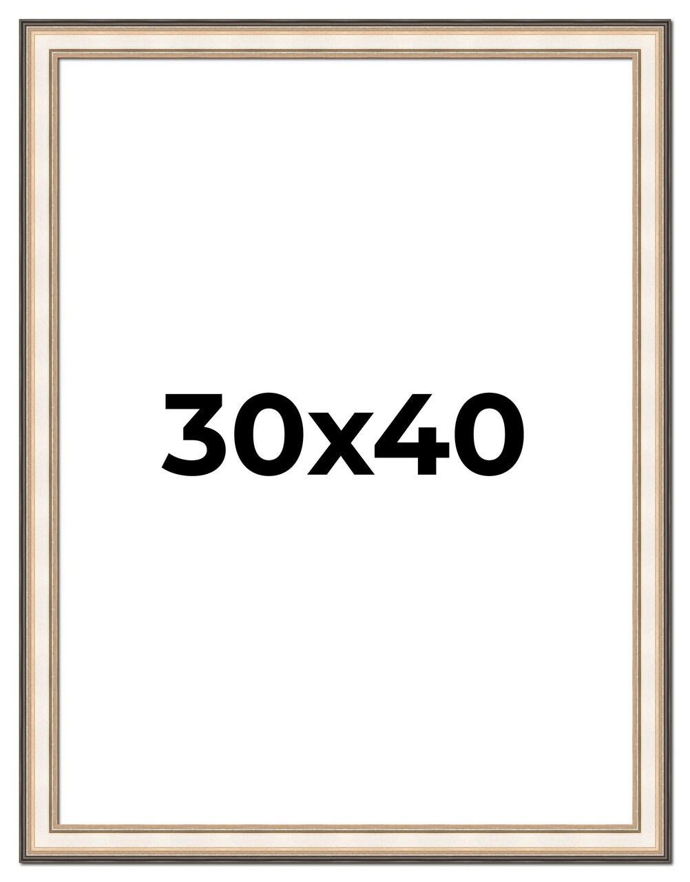 30x40 Contemporary Silver Picture Frame - UV Acrylic, Foam Board Backing, Hanging Hardware